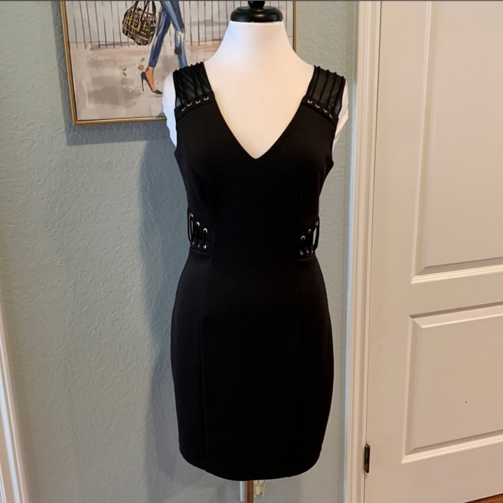 Like New Black Guess Bodycon Dress Sz 8